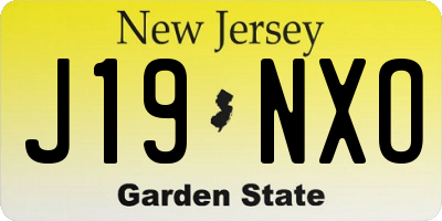 NJ license plate J19NXO