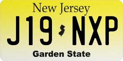 NJ license plate J19NXP