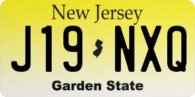 NJ license plate J19NXQ