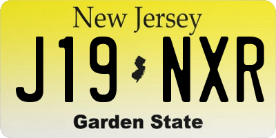 NJ license plate J19NXR