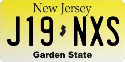 NJ license plate J19NXS