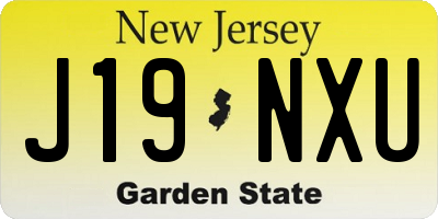 NJ license plate J19NXU