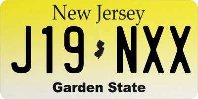 NJ license plate J19NXX