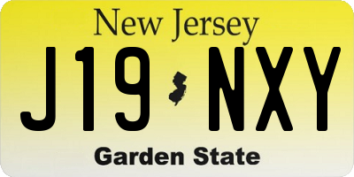 NJ license plate J19NXY
