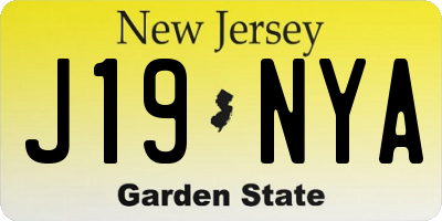 NJ license plate J19NYA