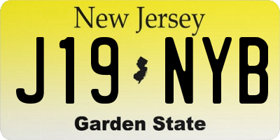 NJ license plate J19NYB