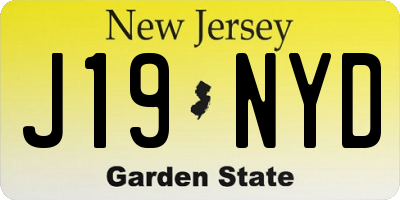 NJ license plate J19NYD