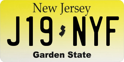 NJ license plate J19NYF