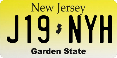 NJ license plate J19NYH