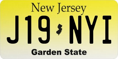 NJ license plate J19NYI