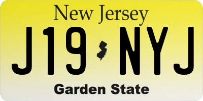 NJ license plate J19NYJ
