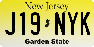 NJ license plate J19NYK