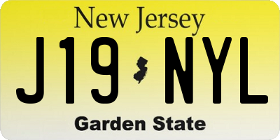 NJ license plate J19NYL