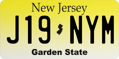 NJ license plate J19NYM