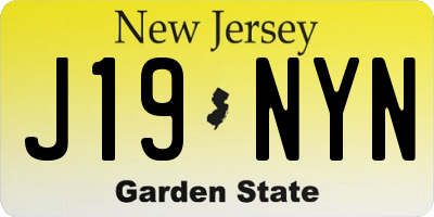 NJ license plate J19NYN
