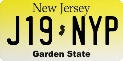 NJ license plate J19NYP
