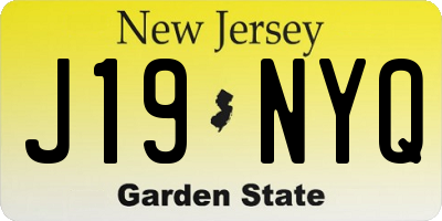NJ license plate J19NYQ
