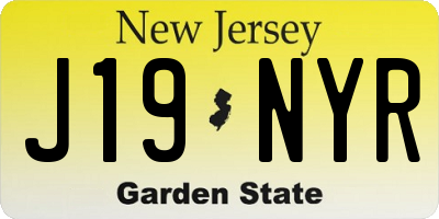 NJ license plate J19NYR