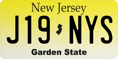 NJ license plate J19NYS