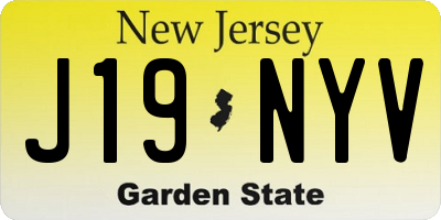 NJ license plate J19NYV