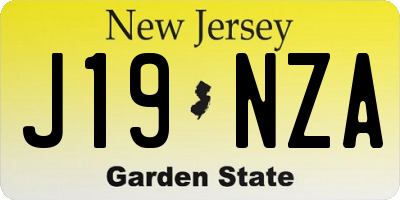 NJ license plate J19NZA