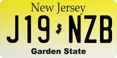 NJ license plate J19NZB