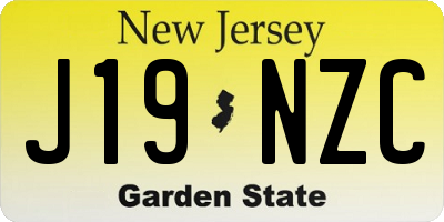 NJ license plate J19NZC