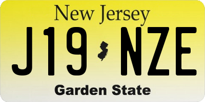 NJ license plate J19NZE