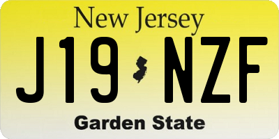 NJ license plate J19NZF