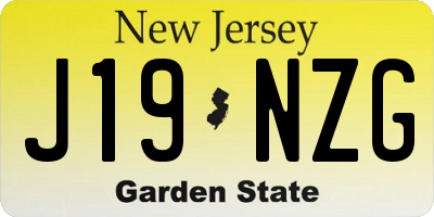 NJ license plate J19NZG