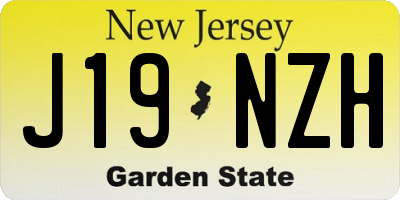 NJ license plate J19NZH