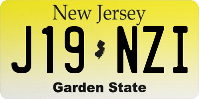 NJ license plate J19NZI