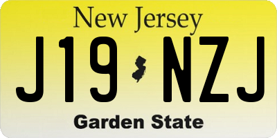 NJ license plate J19NZJ