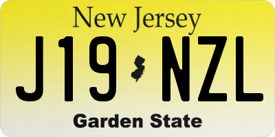 NJ license plate J19NZL