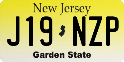 NJ license plate J19NZP