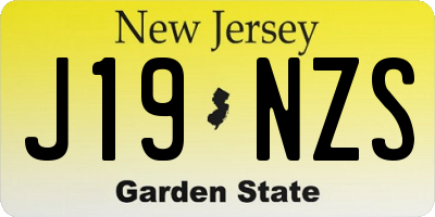NJ license plate J19NZS
