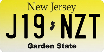 NJ license plate J19NZT