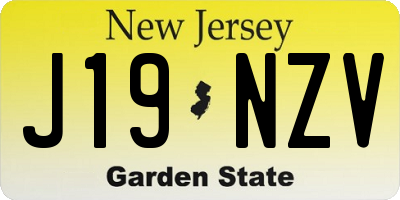 NJ license plate J19NZV