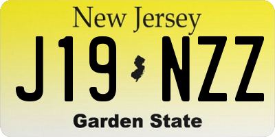 NJ license plate J19NZZ