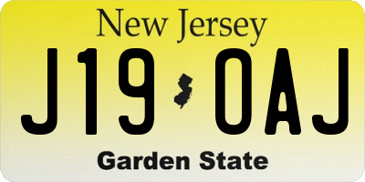 NJ license plate J19OAJ