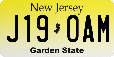 NJ license plate J19OAM