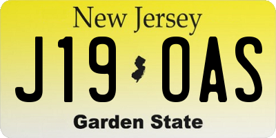 NJ license plate J19OAS