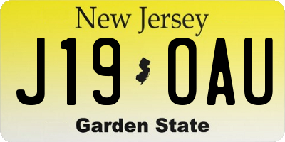 NJ license plate J19OAU