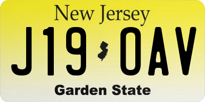 NJ license plate J19OAV