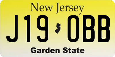 NJ license plate J19OBB