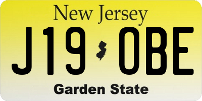 NJ license plate J19OBE