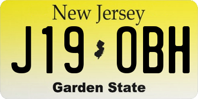 NJ license plate J19OBH