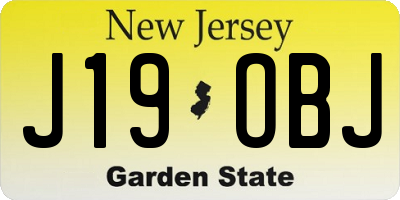 NJ license plate J19OBJ