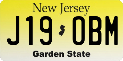 NJ license plate J19OBM