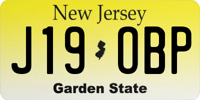 NJ license plate J19OBP
